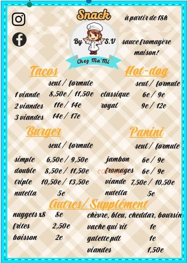Chez Ma'Mi — carte page 1