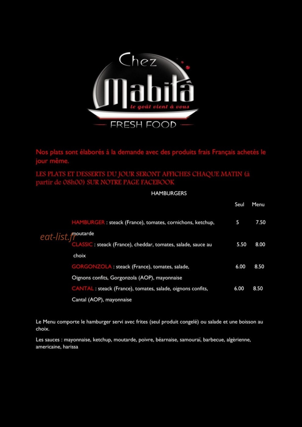 Chez Mabità — carte page 1