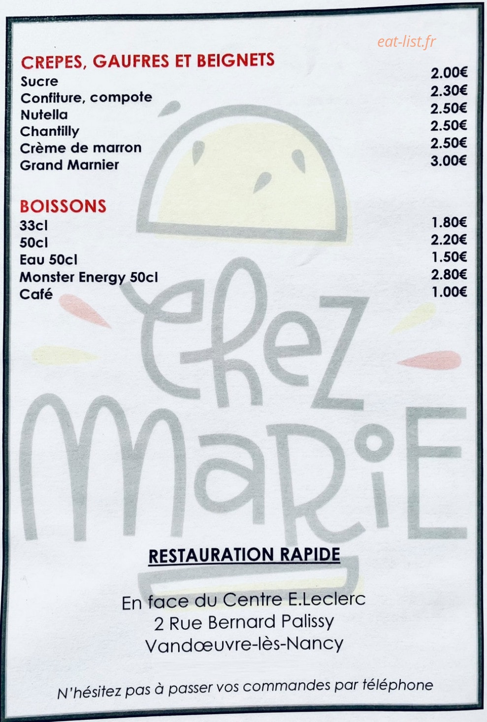 Chez Marie — carte page 2