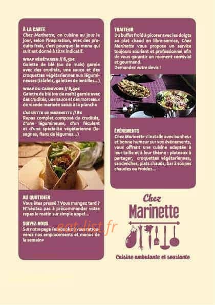 Chez Marinette — carte page 1