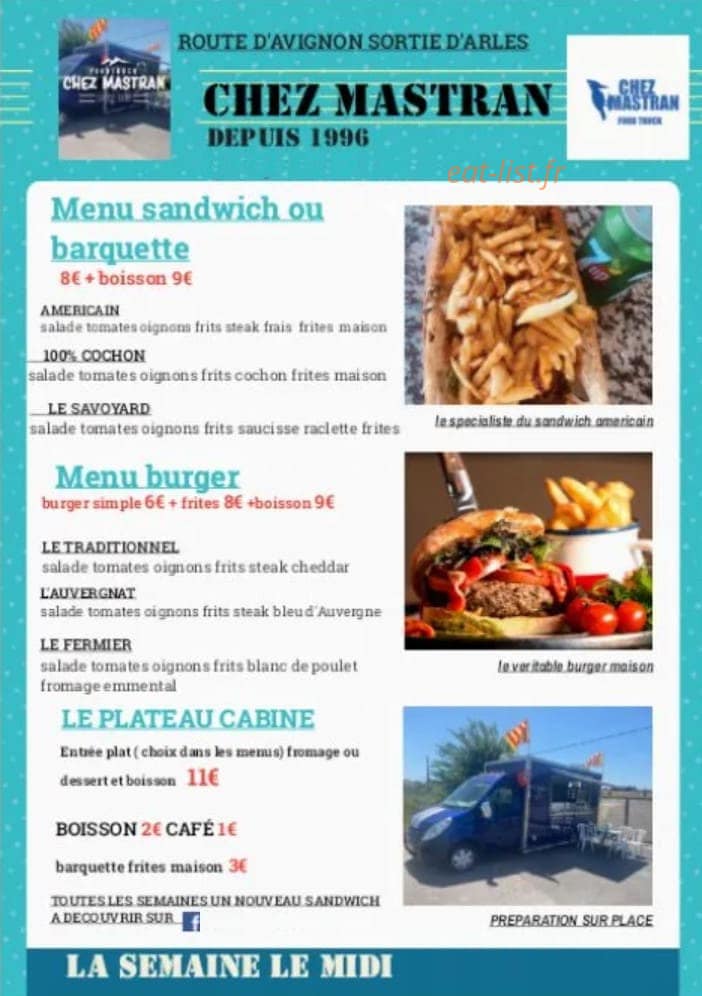 Chez Mastran — carte page 1