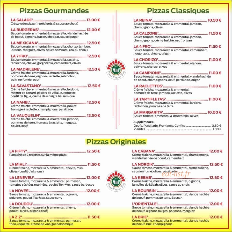 Chez Mat' — carte page 1