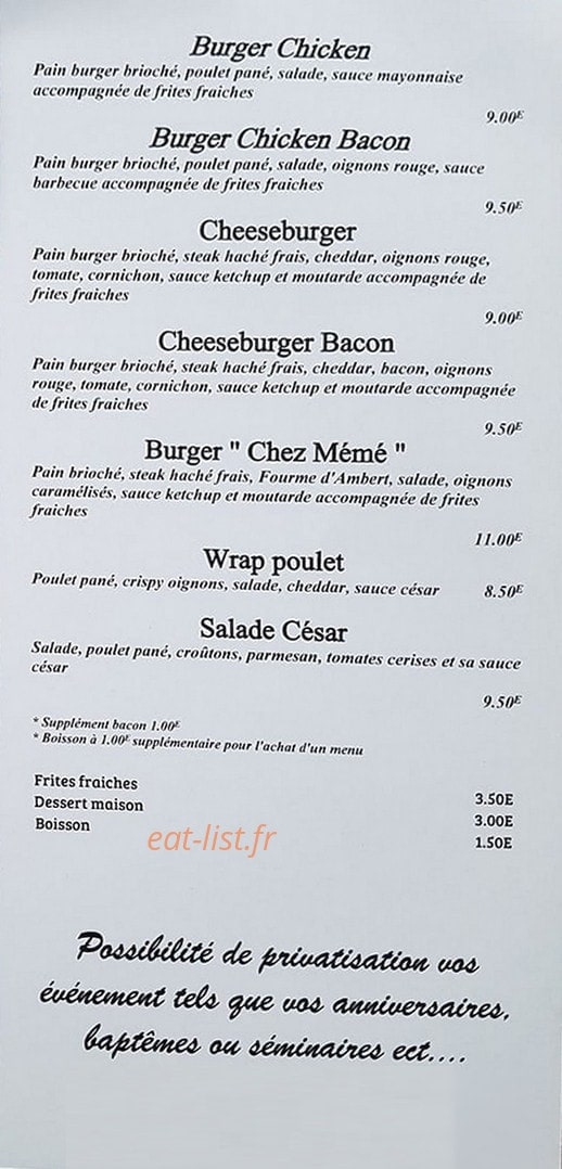Chez Mémé — carte page 2