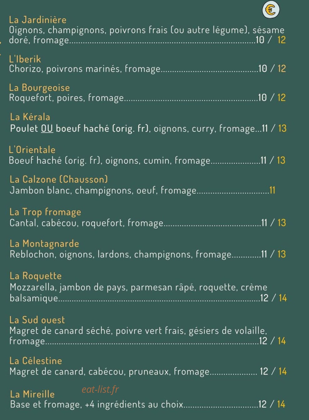 Chez Mireille — carte page 3