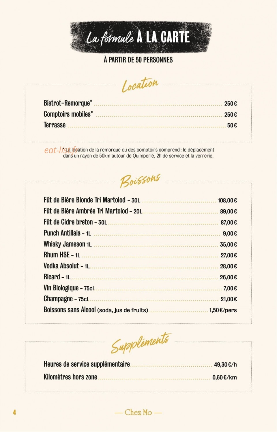 Chez Mo — carte page 1