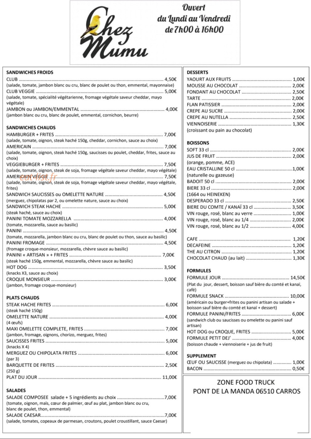 Chez Mumu — carte page 1