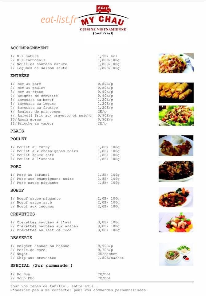 Chez Mychau — carte page 1