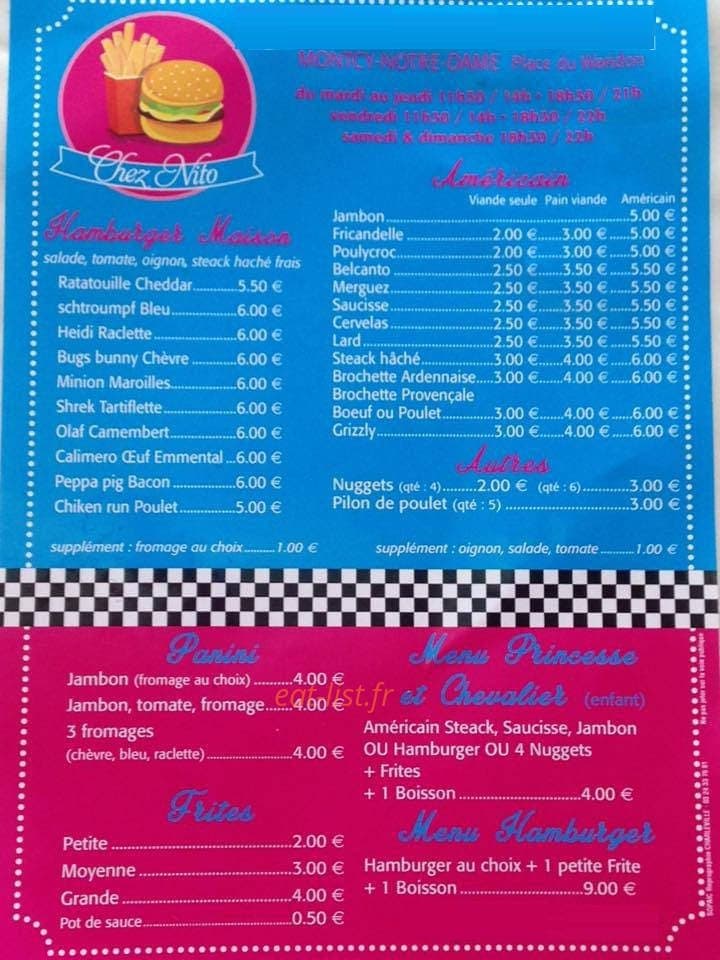 Chez Nito — carte page 1