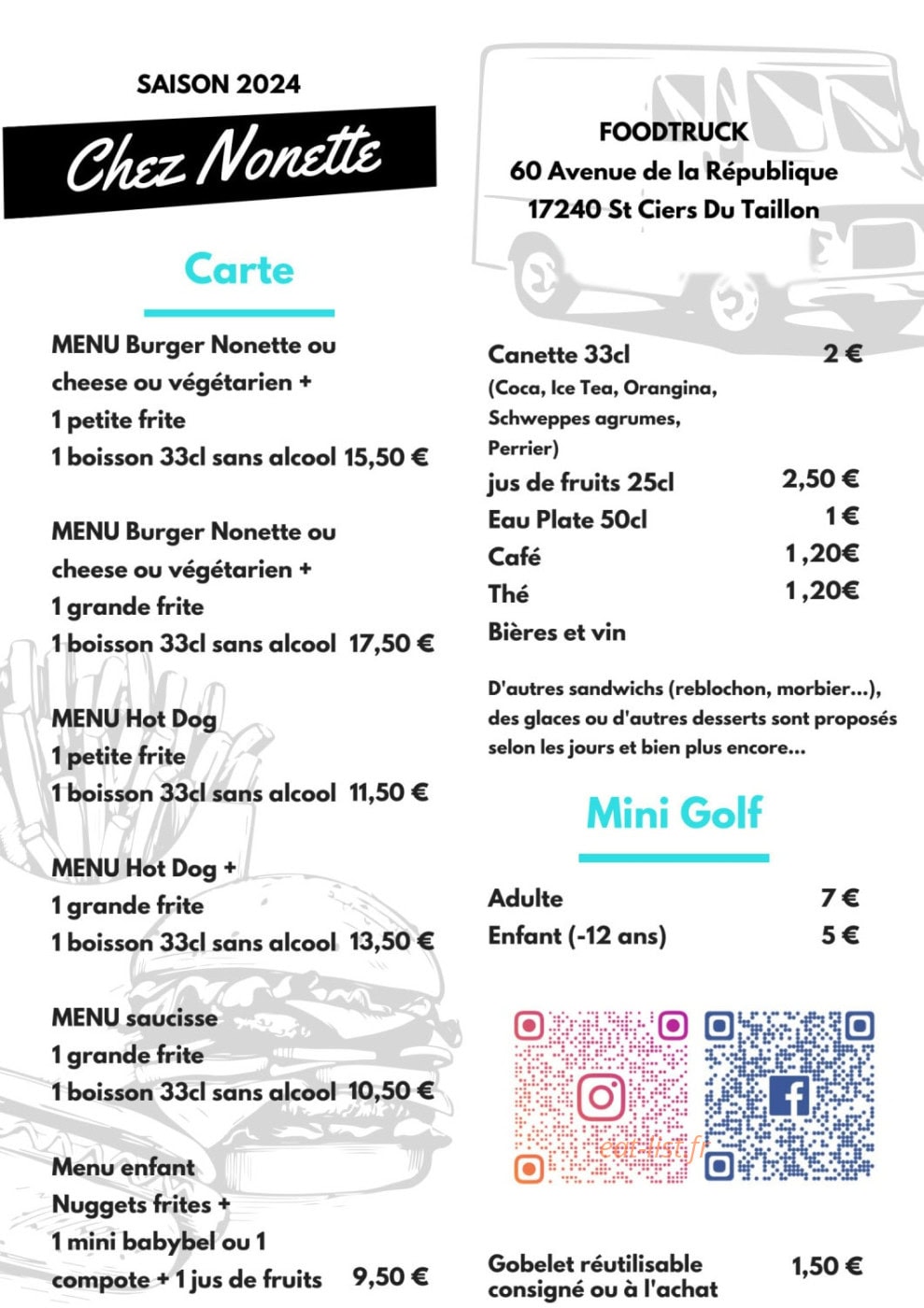 Chez Nonette — carte page 1