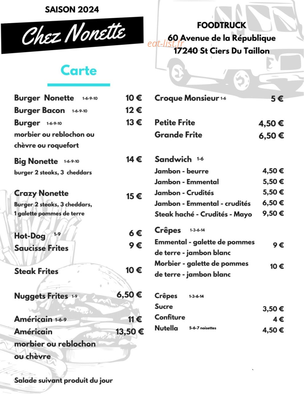 Chez Nonette — carte page 2