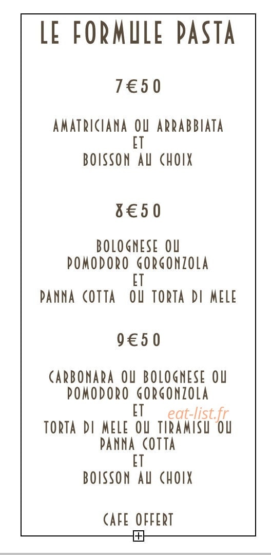 Chez Pa'Pâtes — carte page 3