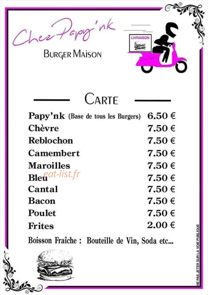 Chez PApy'nk — carte page 1