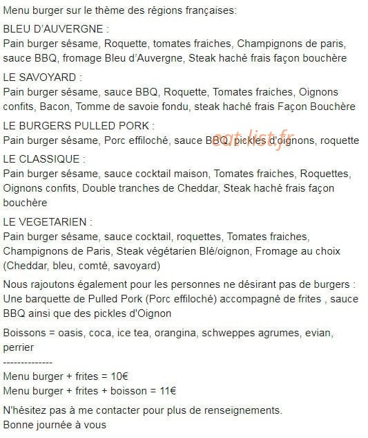 Chez Patchy's — carte page 1