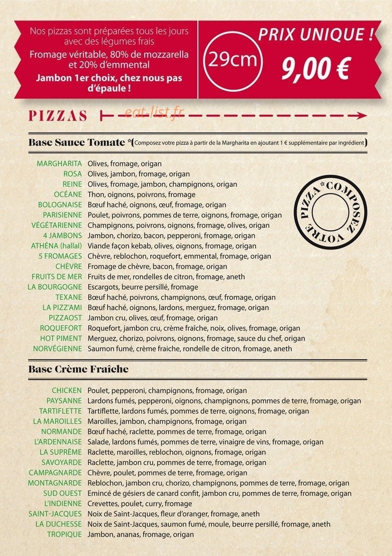 Chez pizz'ami — carte page 2