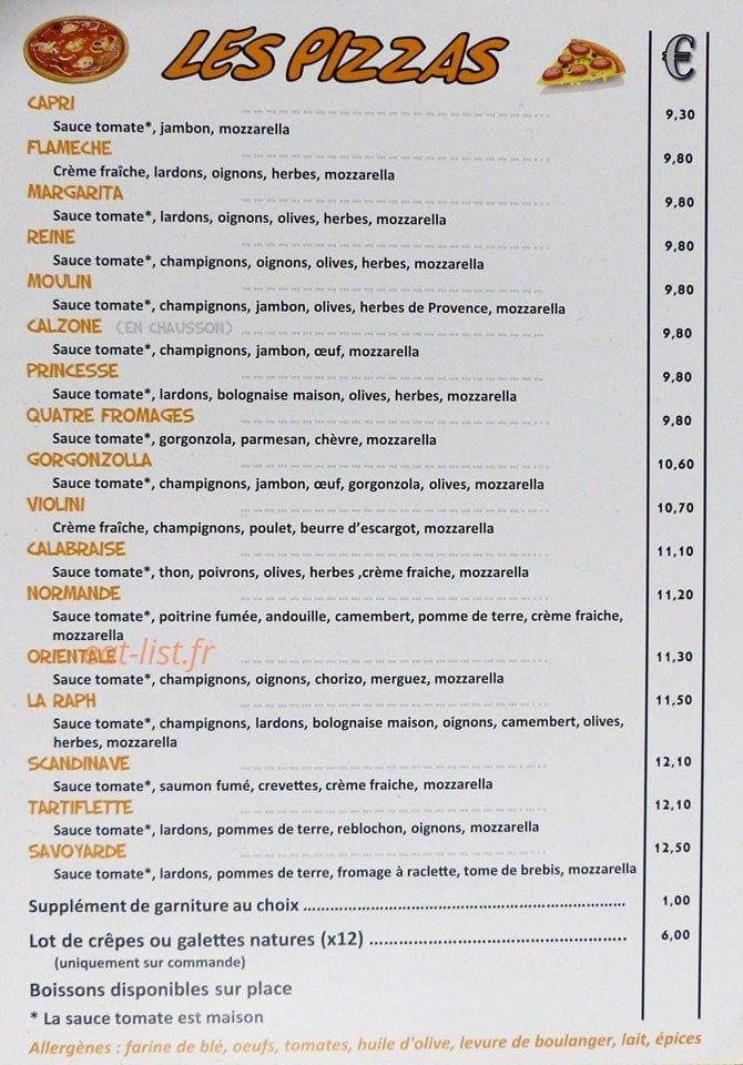 Chez Raph — carte page 1