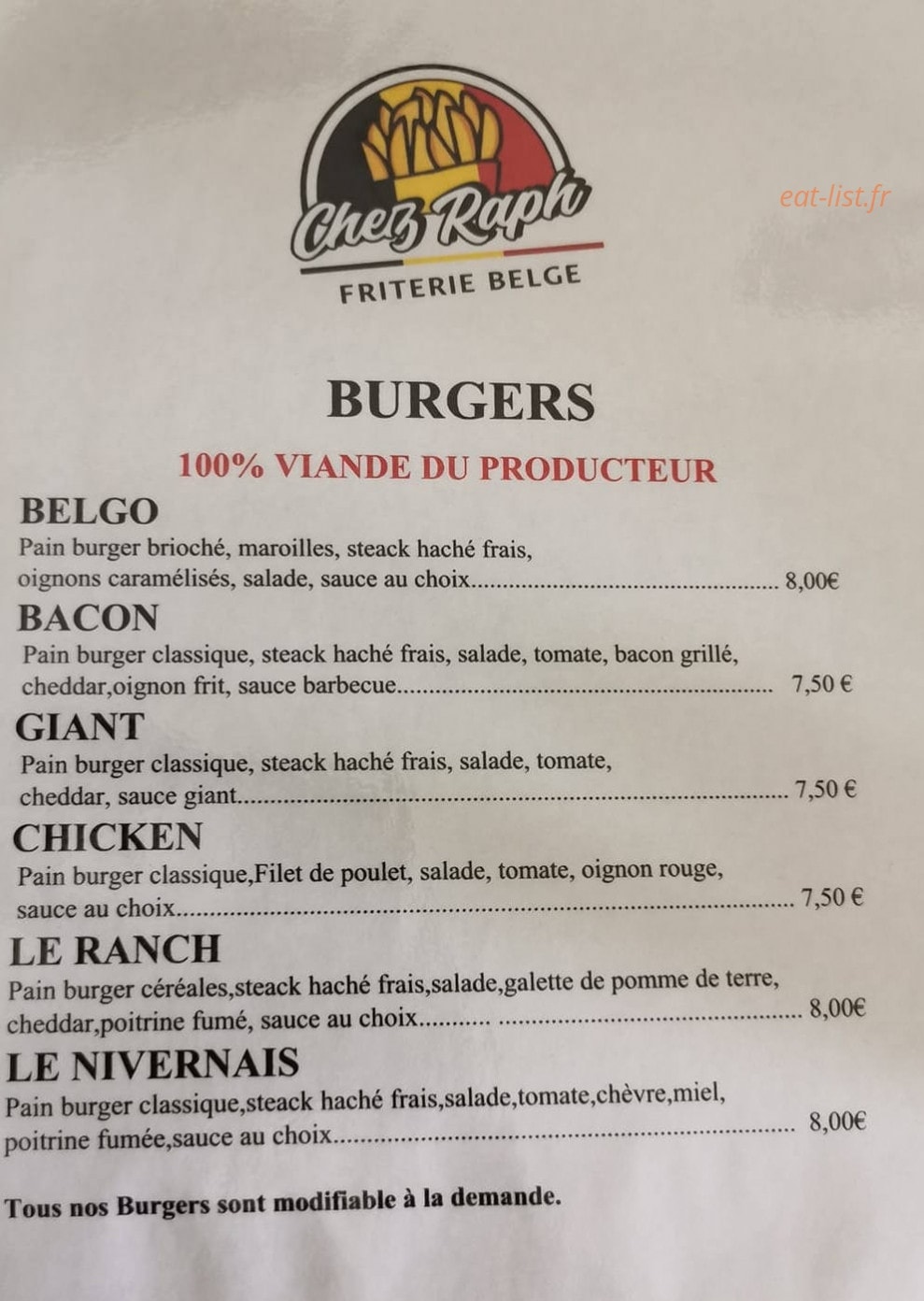 Chez Raph — carte page 1
