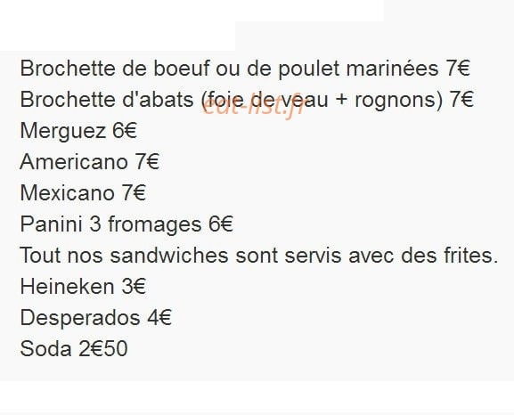 Chez Raybier — carte page 1