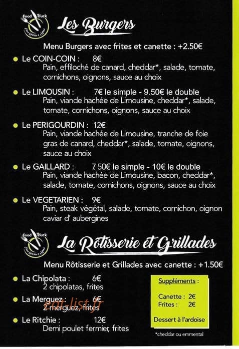 Chez Ritchie et Mimi — carte page 1