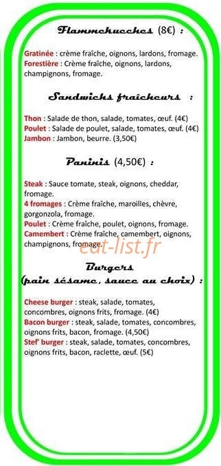 Chez Stef' — carte page 3