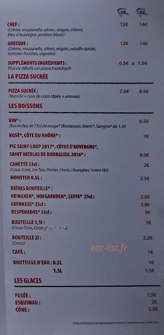Chez Tchip — carte page 5