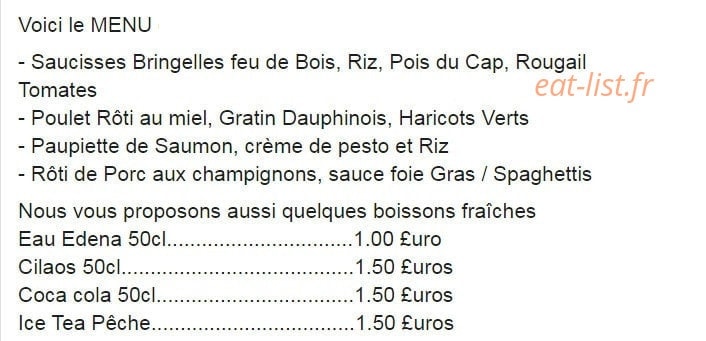 Chez Ti Bruno — carte page 1