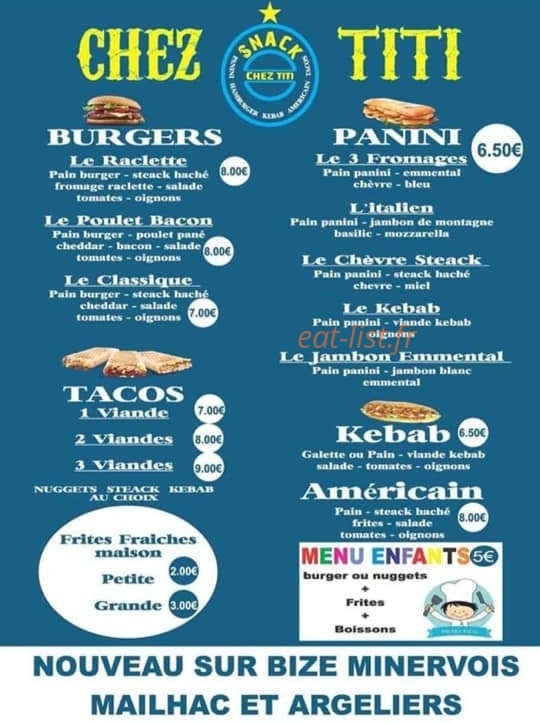 Chez Titi — carte page 1
