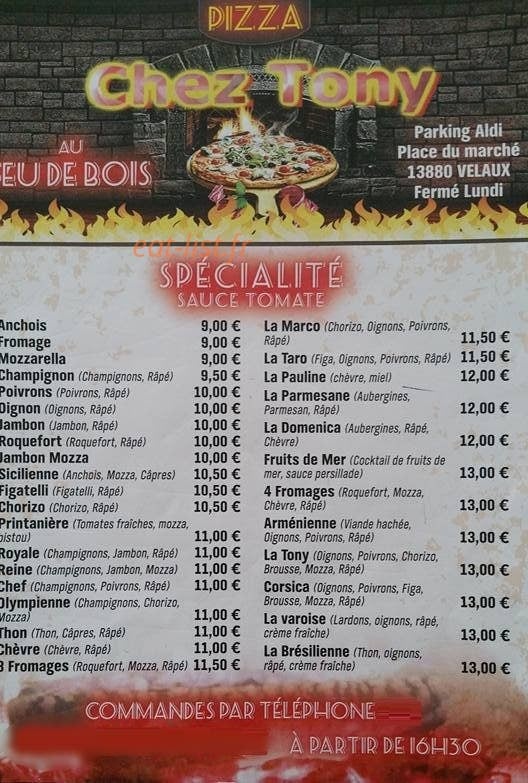 Chez Tony — carte page 2