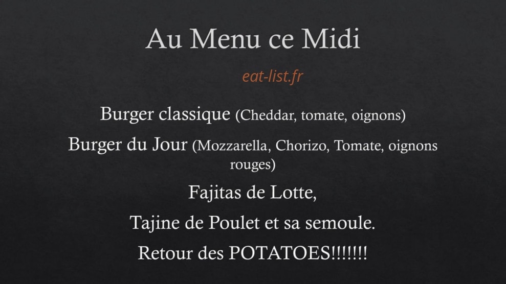 Chez Xavier — carte page 1