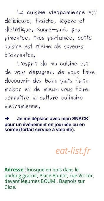 Chez Yum Snack — carte page 6