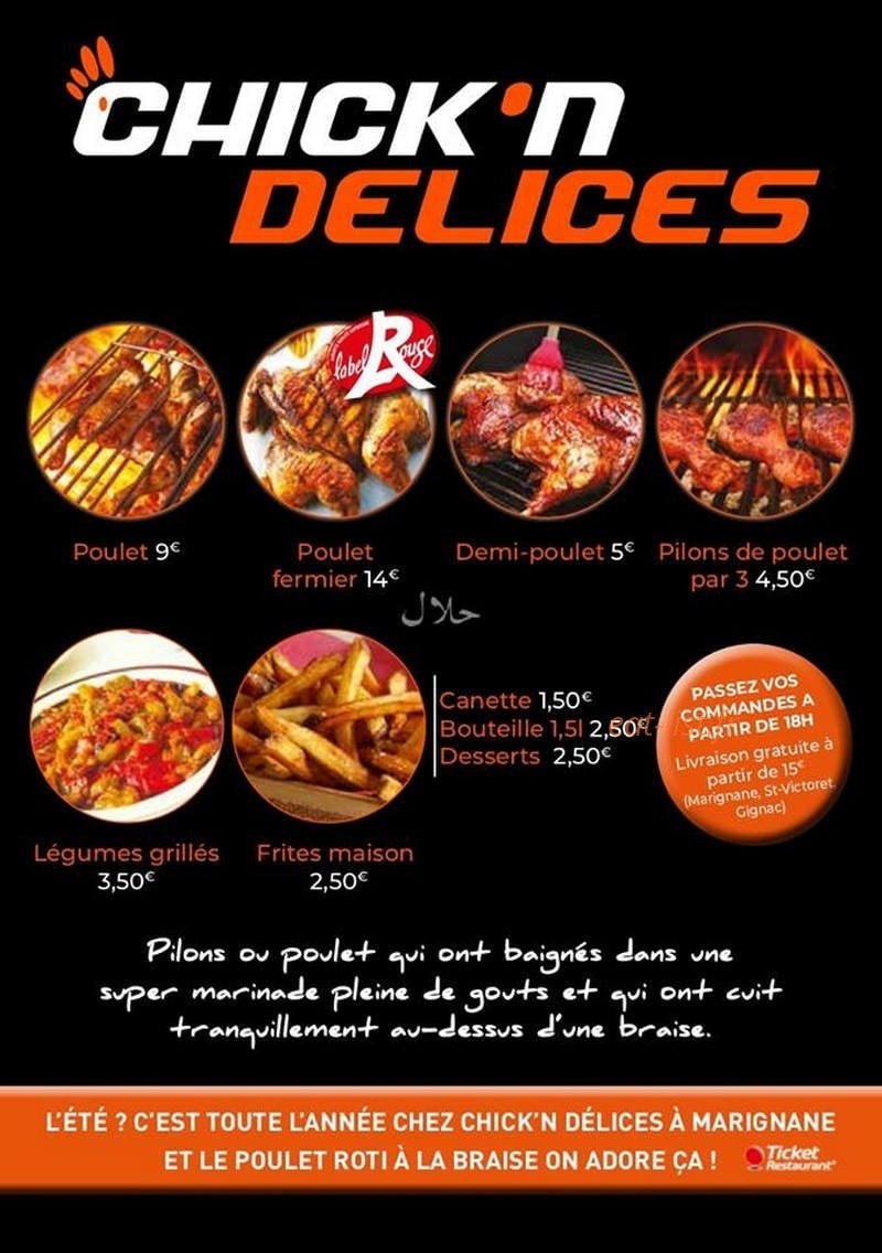 Chick'n Délices — carte page 1