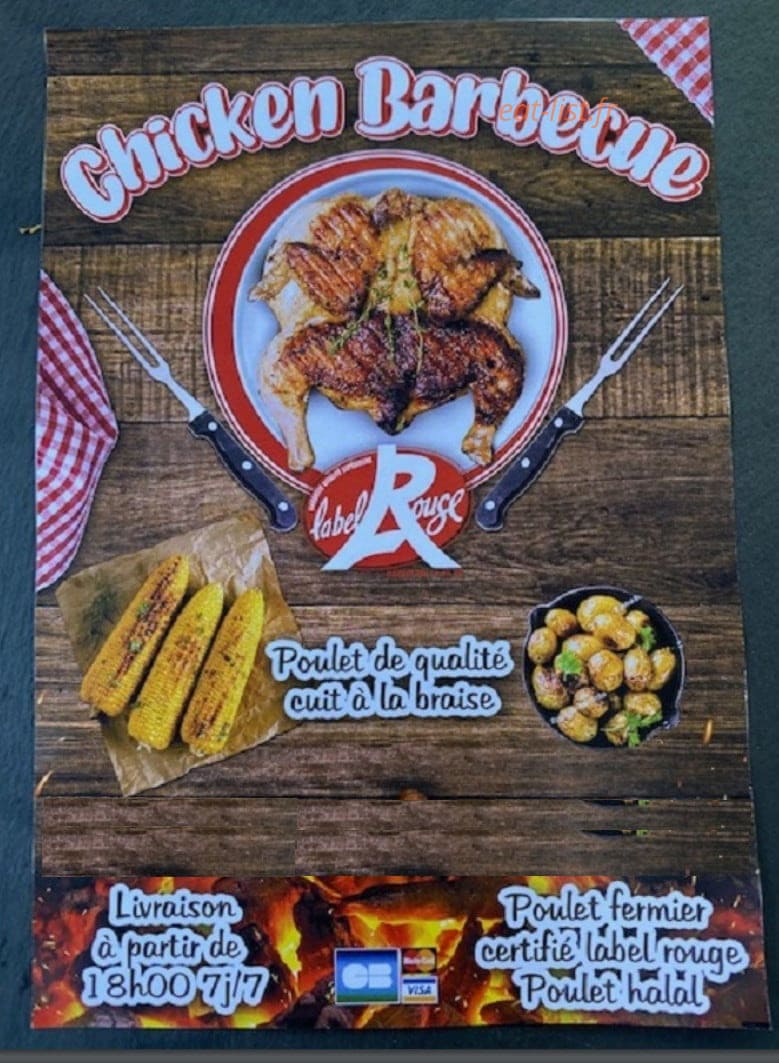 Chicken Barbecue — carte page 1