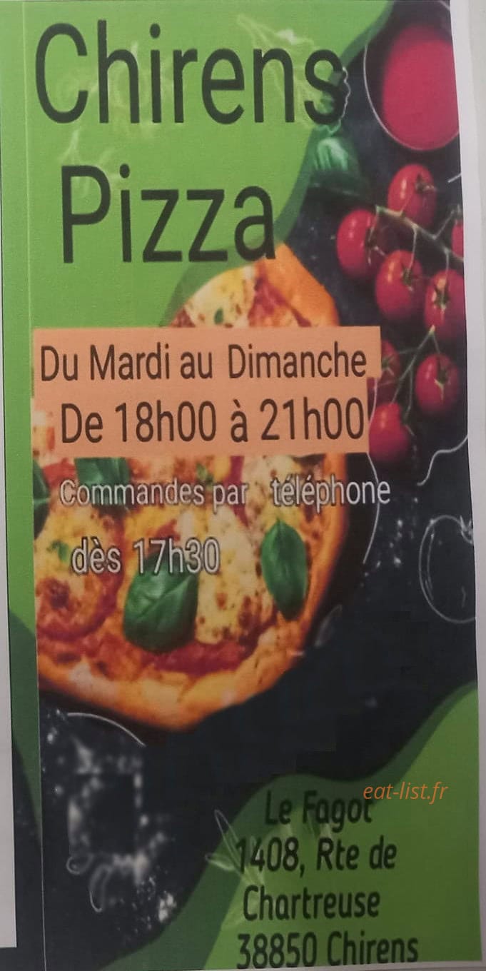 Chirens pizza — carte page 1