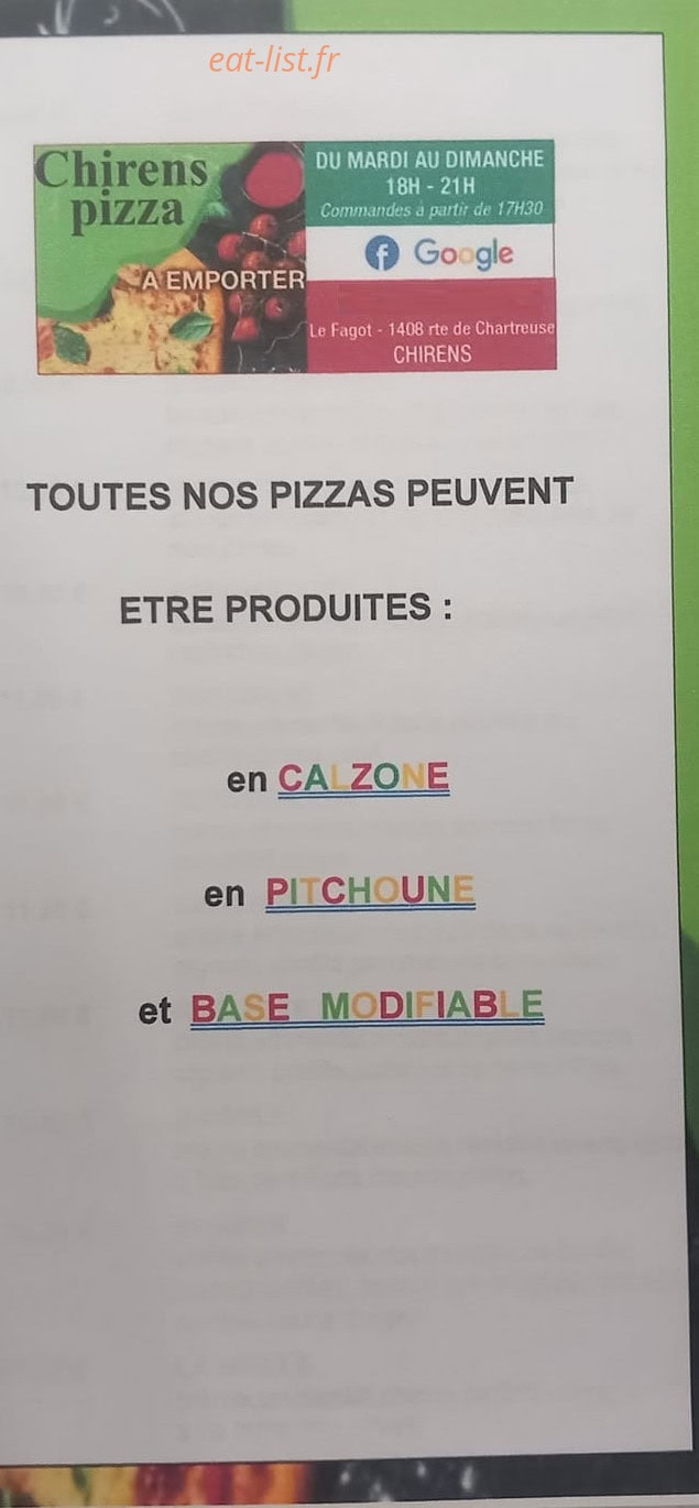 Chirens pizza — carte page 6