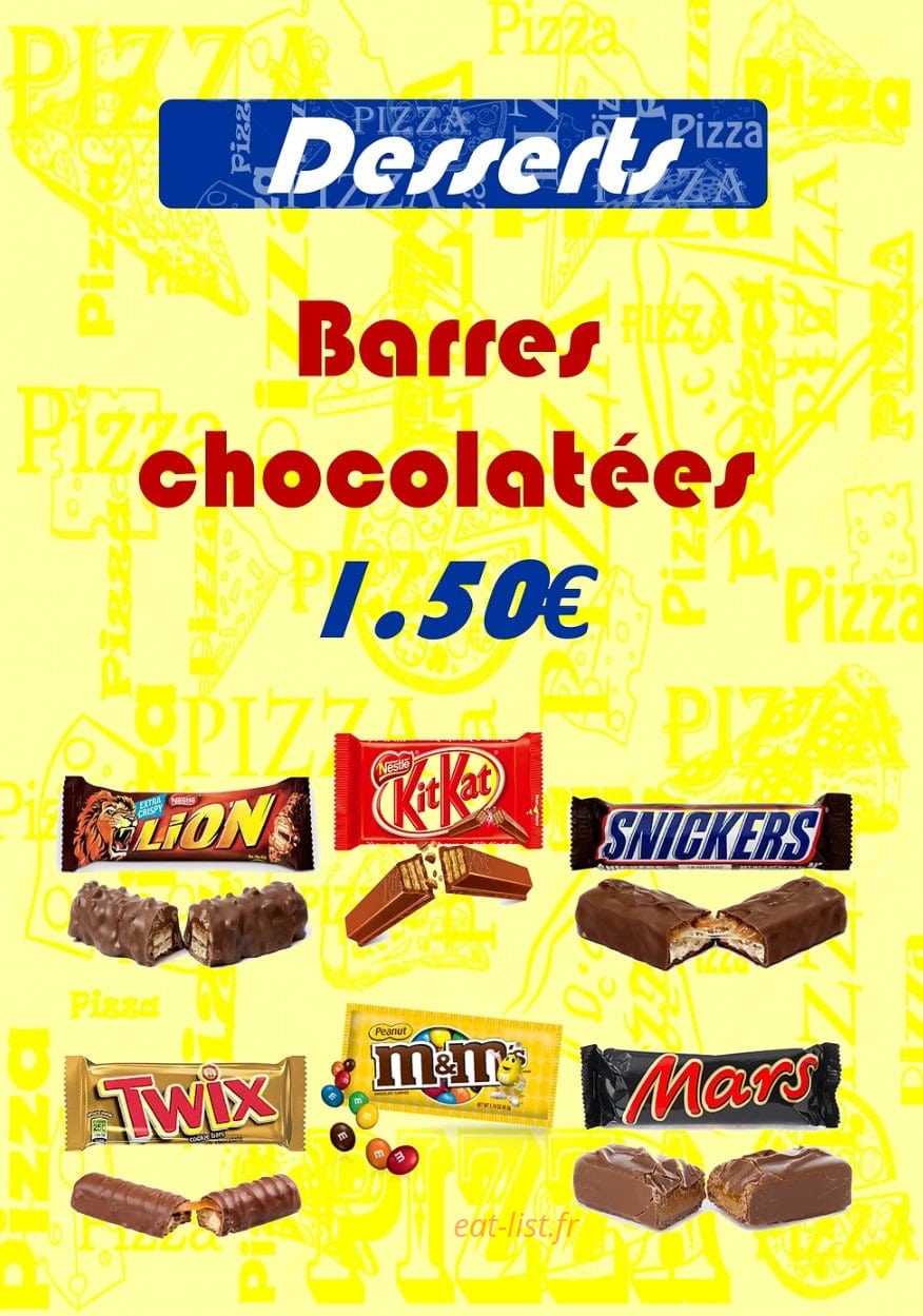 Choco Pizz' — carte page 6