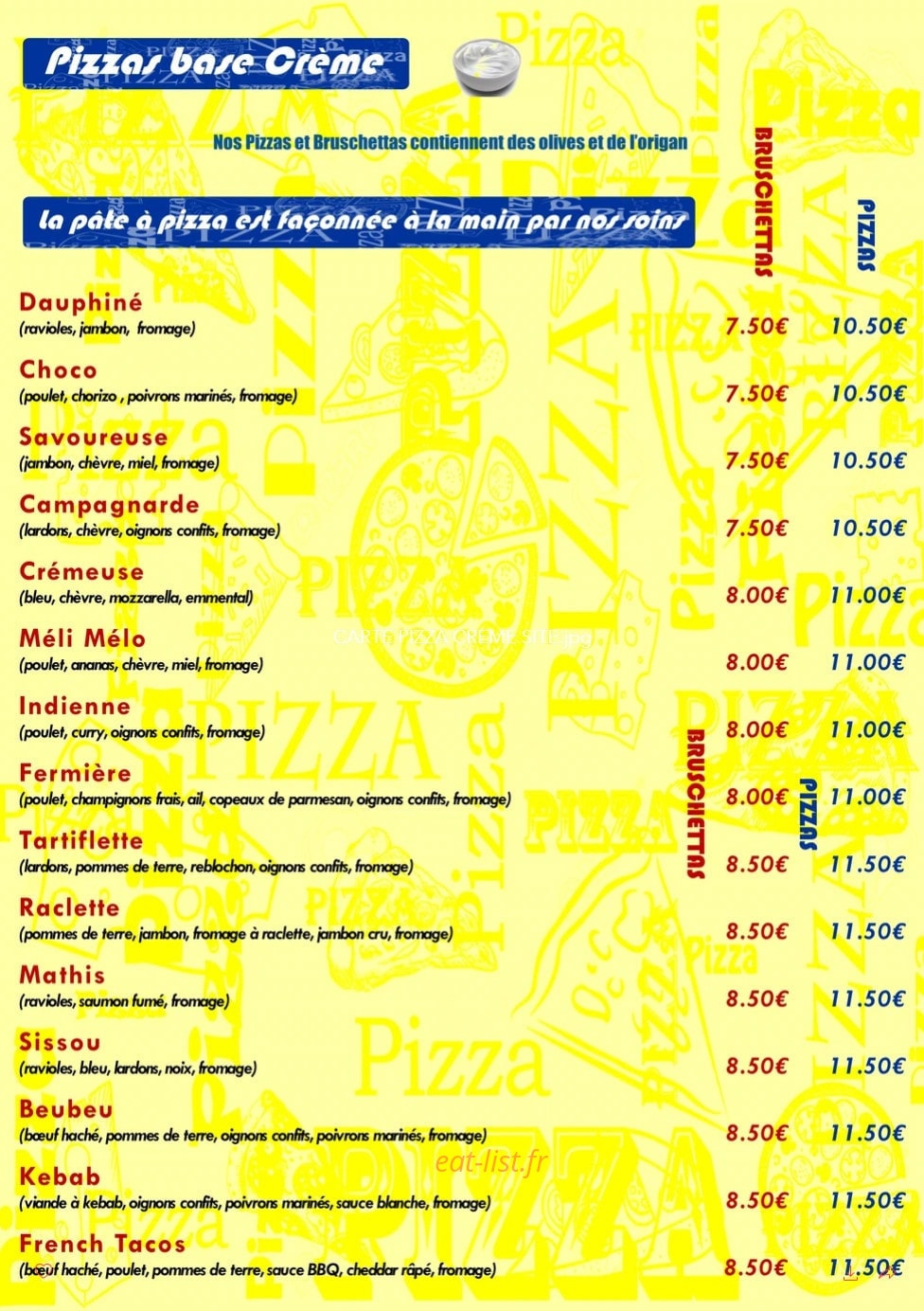 Choco Pizz' — carte page 2