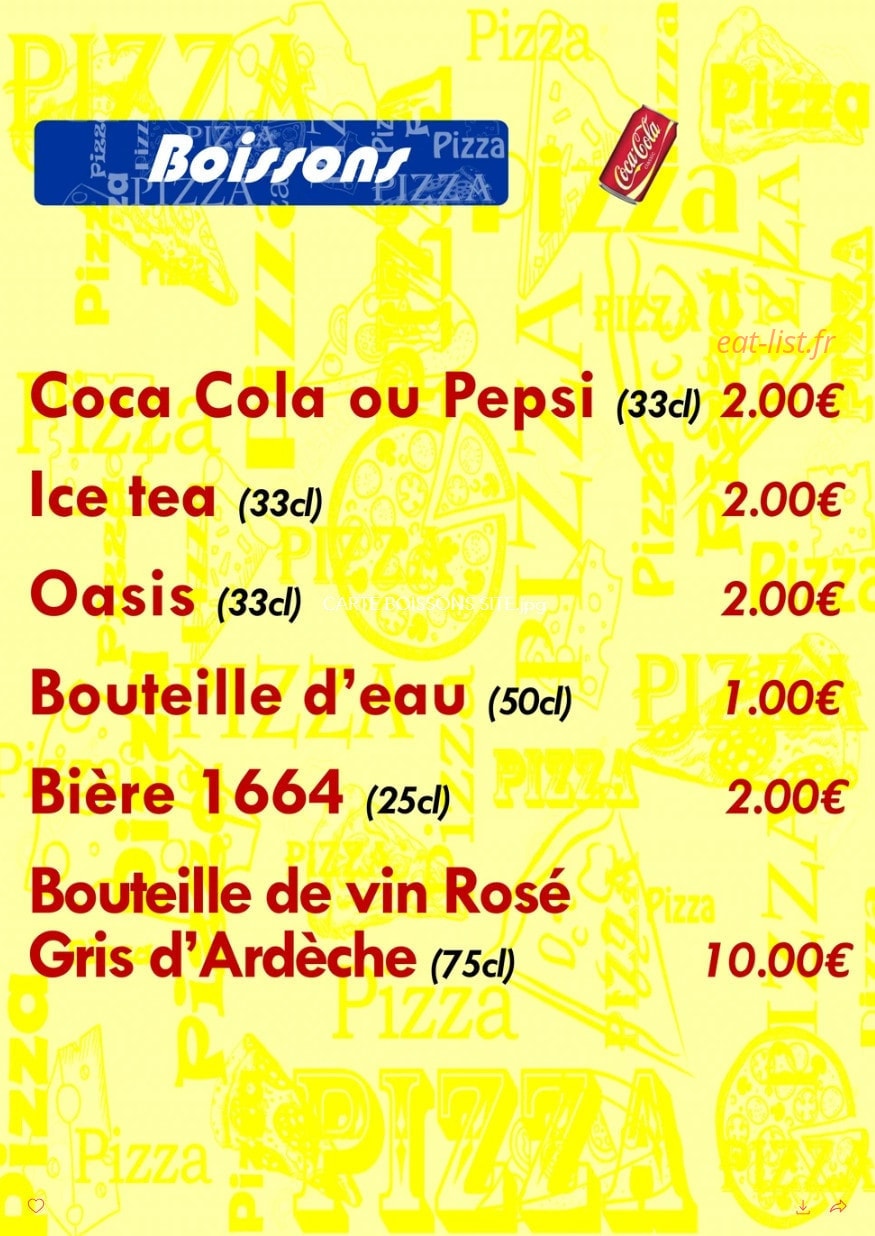 Choco Pizz' — carte page 7