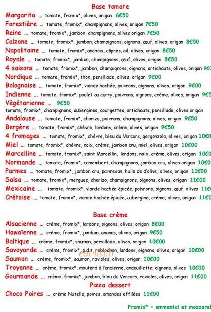 Christo Pizza — carte page 2