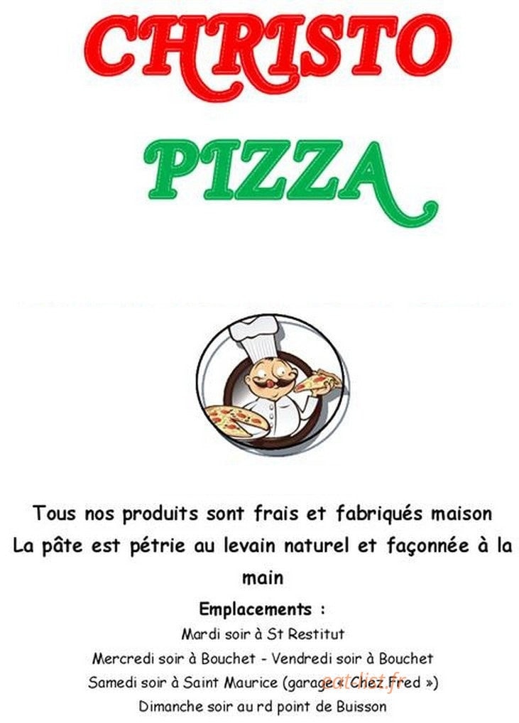 Christo Pizza — carte page 1