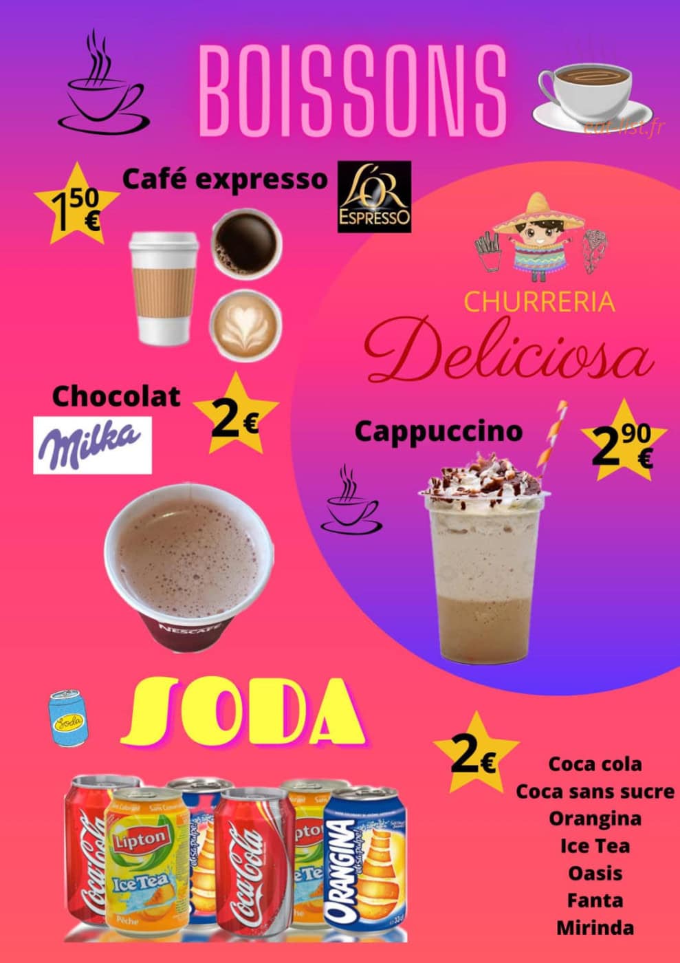 Churreria Deliciosa — carte page 3