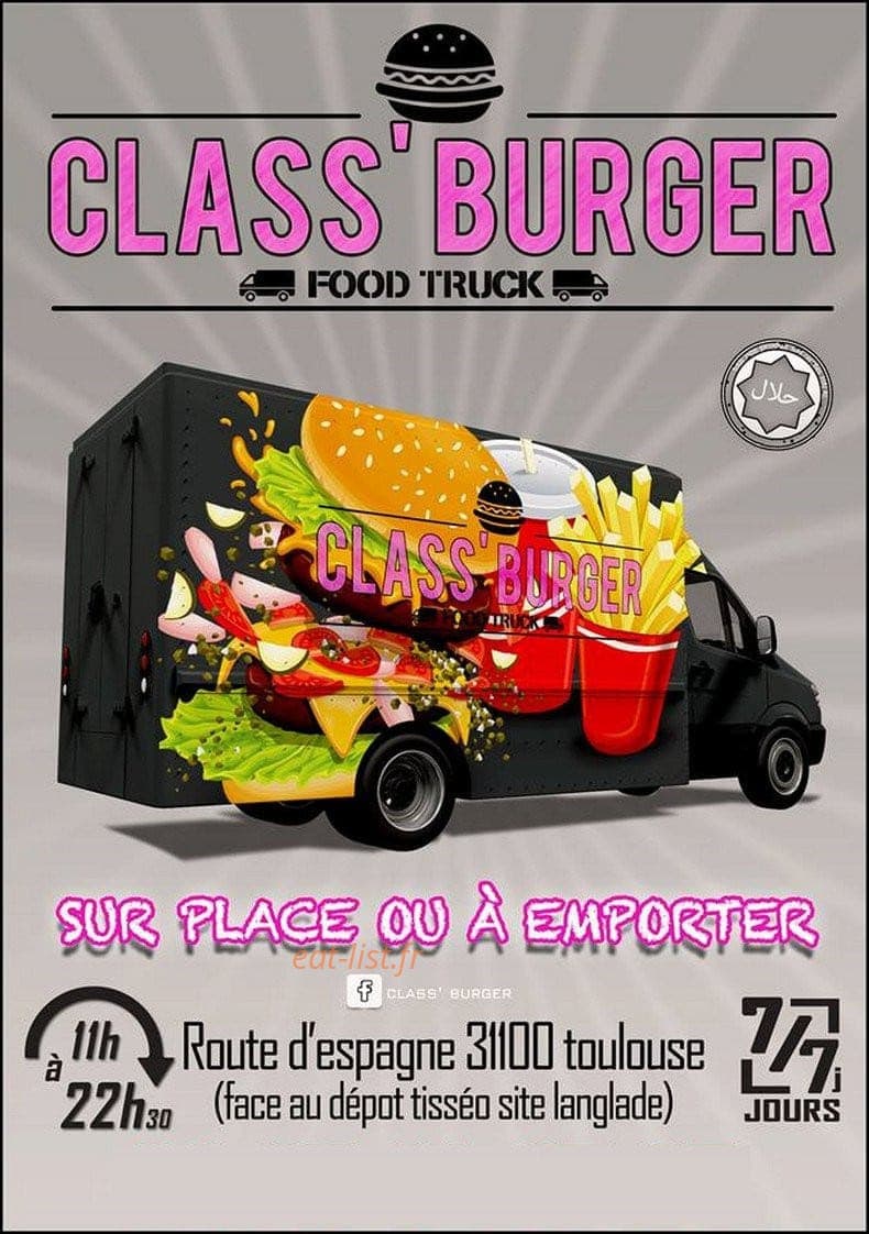 Class' Burger — carte page 1