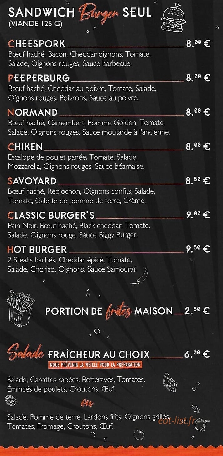 Classic Burger's — carte page 2
