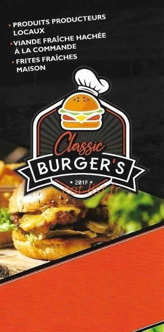 Classic Burger's — carte page 1
