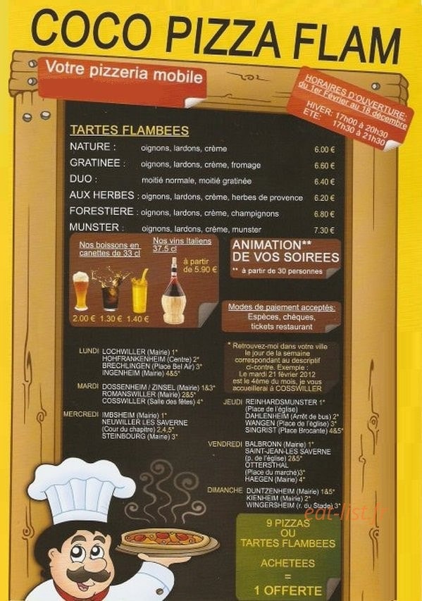 Coco pizza-flam — carte page 1