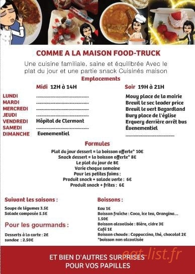 Comme A La Maison — carte page 2
