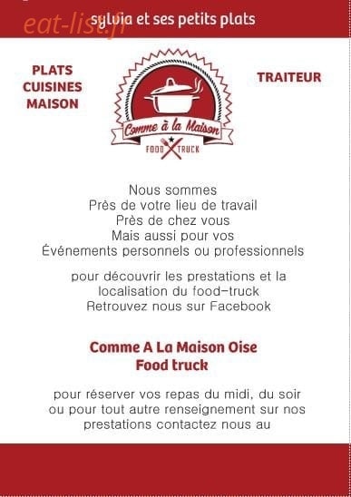 Comme A La Maison — carte page 1