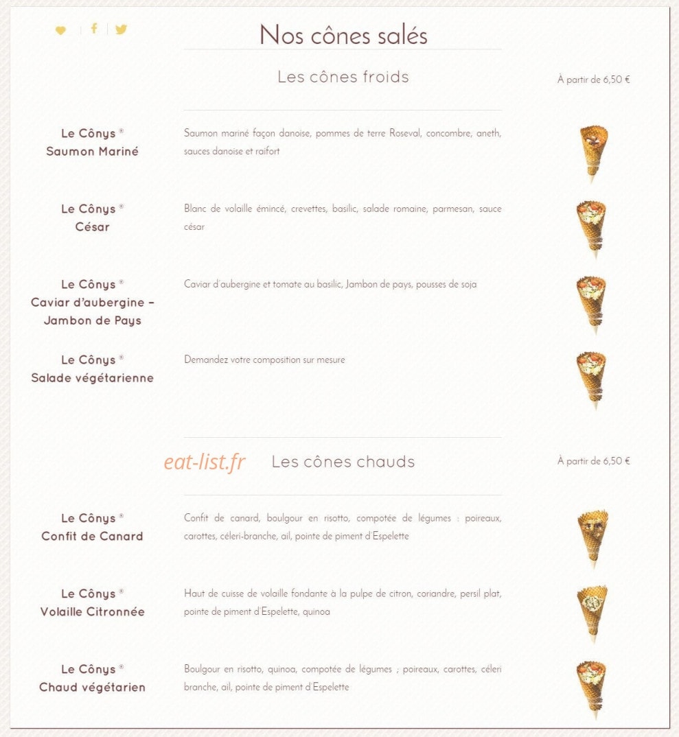 Cony's — carte page 1