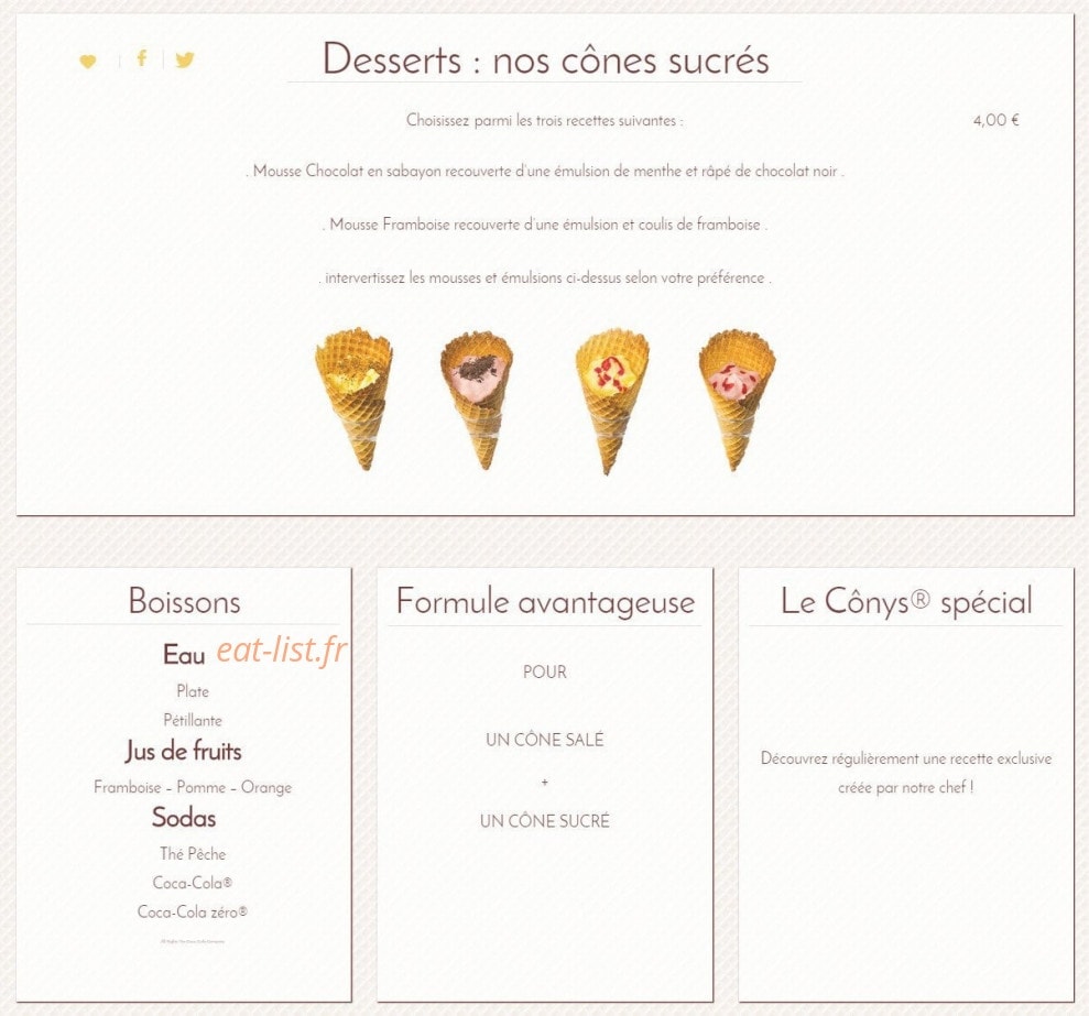 Cony's — carte page 2