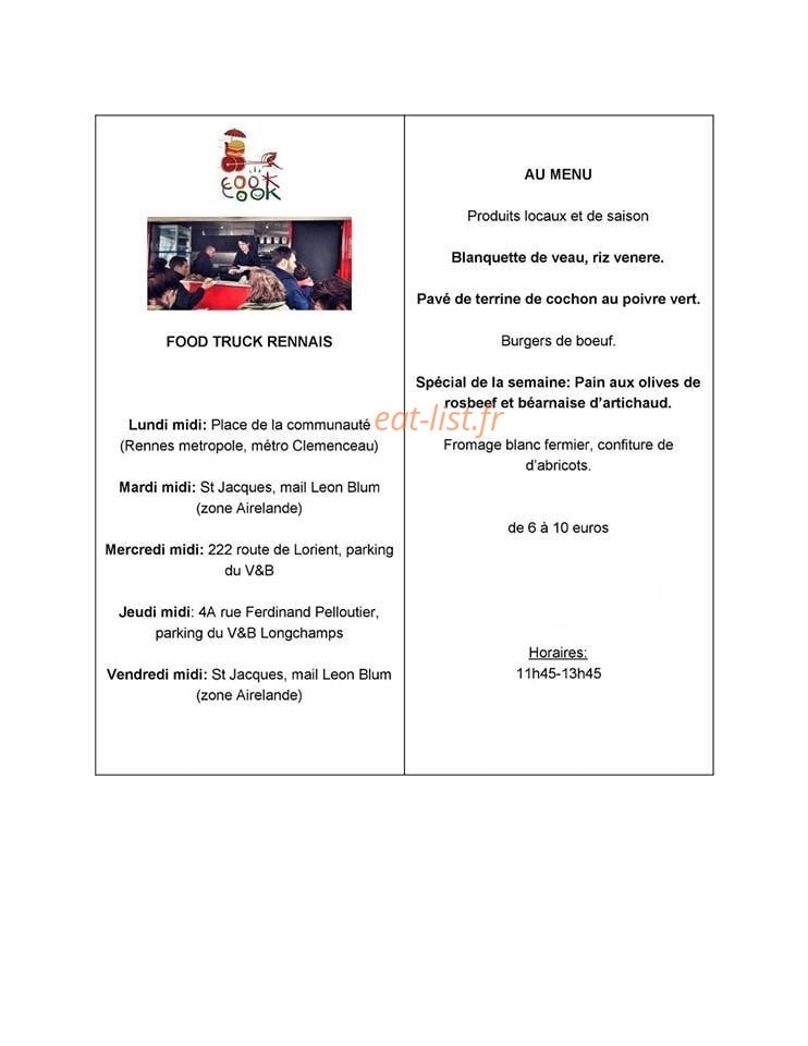 Cook Cook — carte page 1
