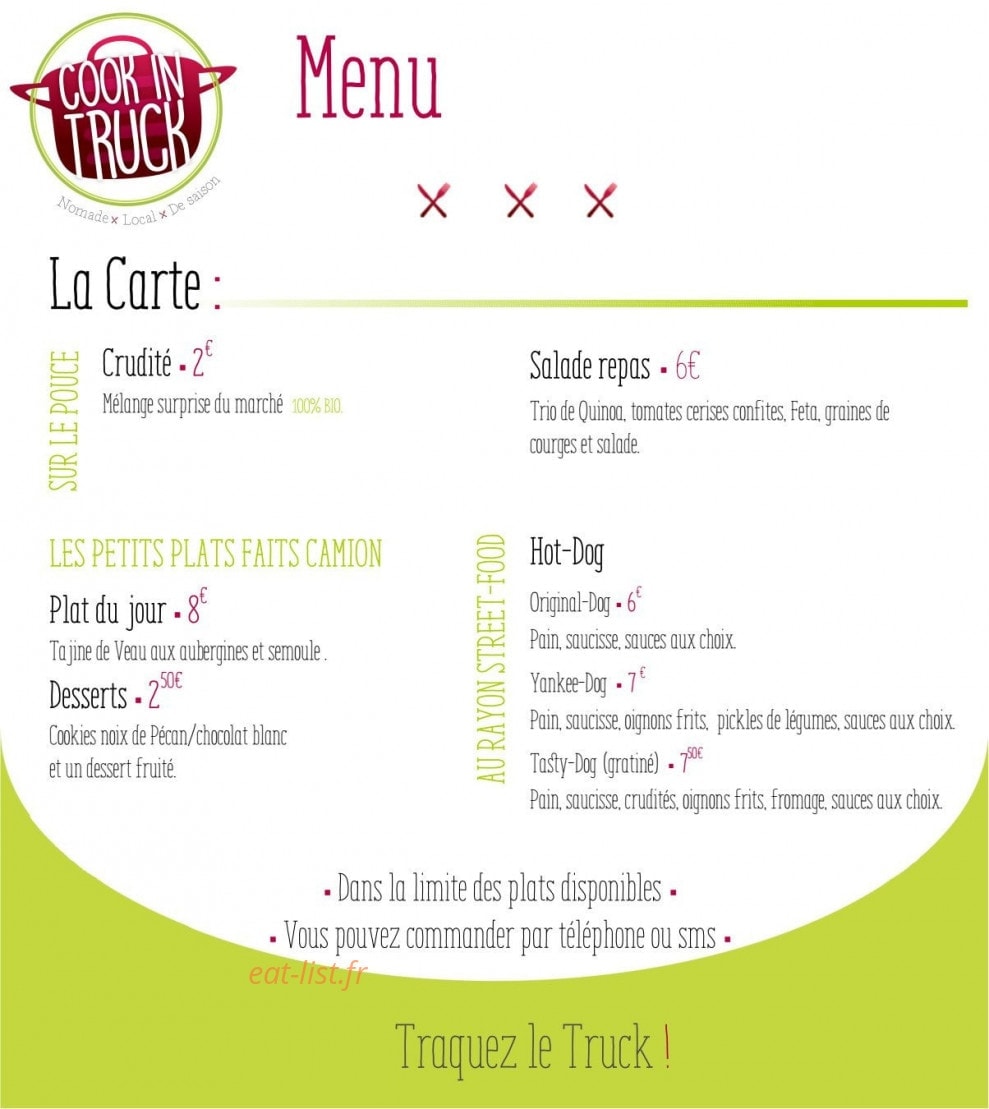 Cook in Truck — carte page 1