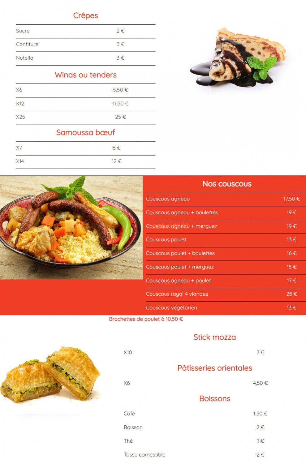 Corny kebab — carte page 2